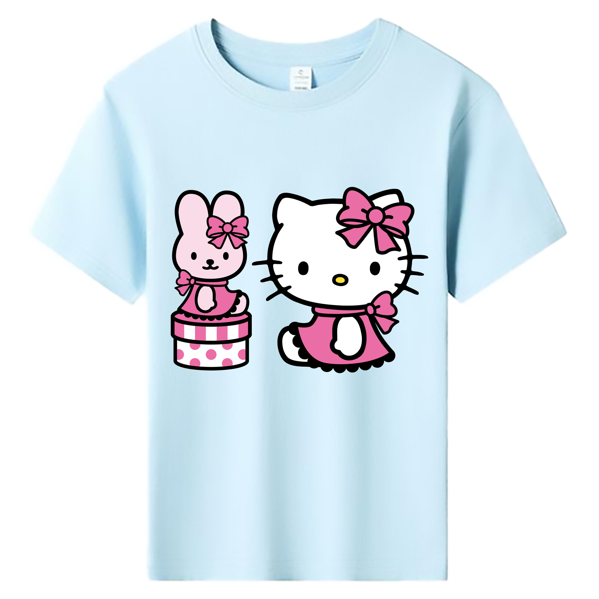 （画像用） Hello Kitty ハローキティ 綿100％キッズTシャツ（フロントプリント）